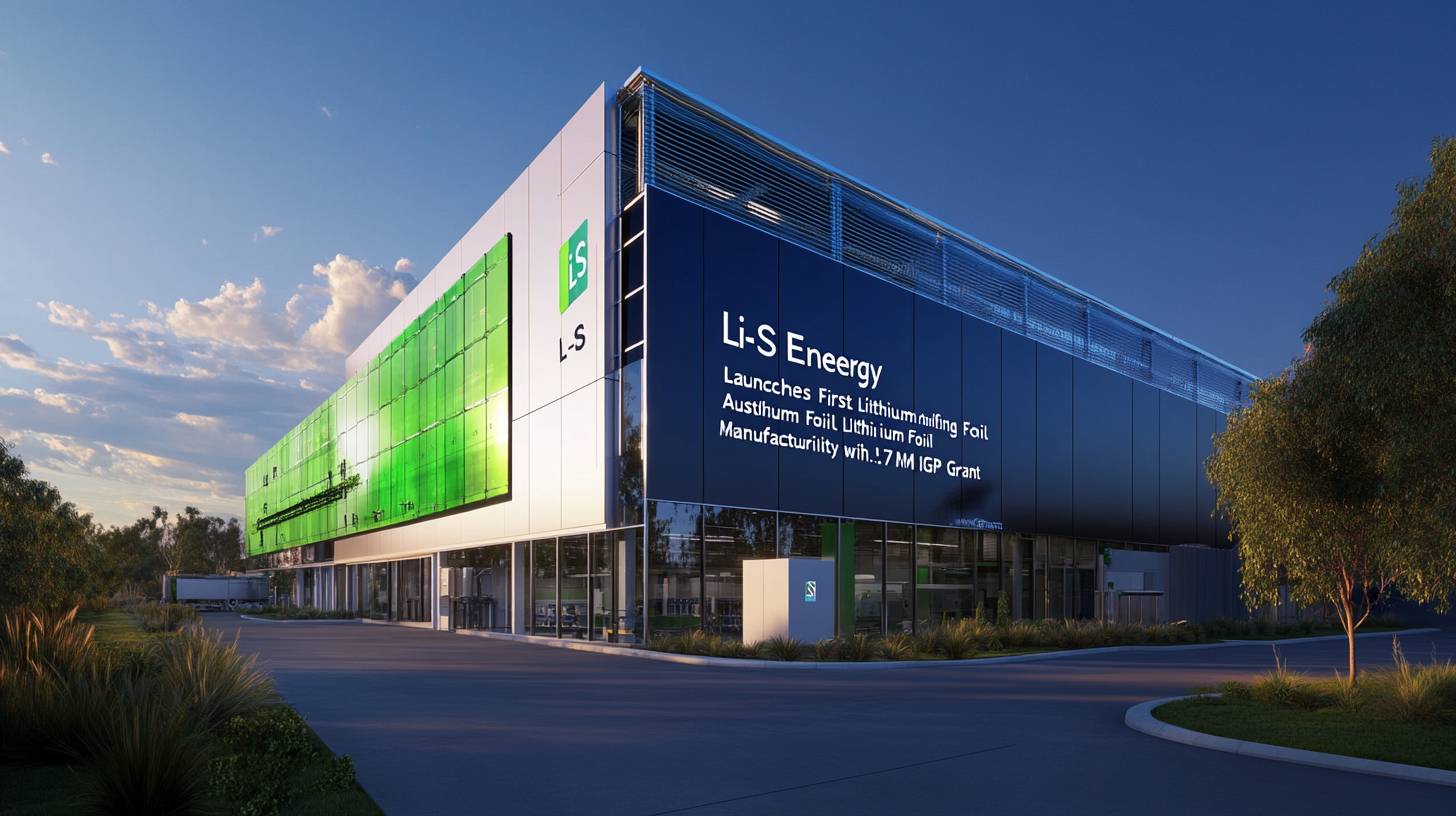 Li-S Energy Launches Australia&rsquo;s First Lithium Foil Manufacturing Facility with .7M IGP Grant