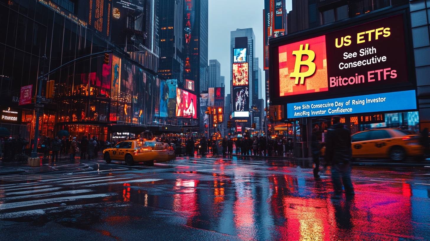 “US Bitcoin ETFs Experience Sixth Straight Day of Inflows as Investor Confidence Grows”